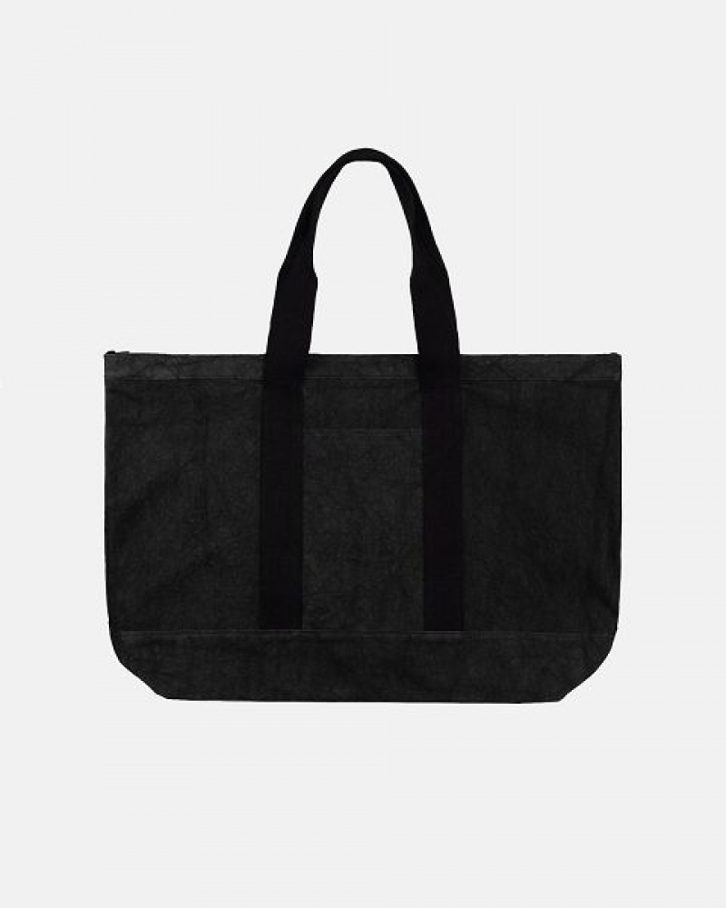 Black Stussy Canvas Extra Large Tote Bags | 6835EPWRZ