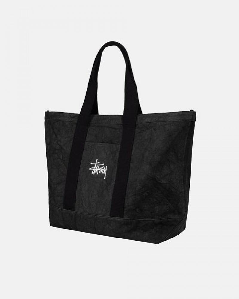 Black Stussy Canvas Extra Large Tote Bags | 6835EPWRZ