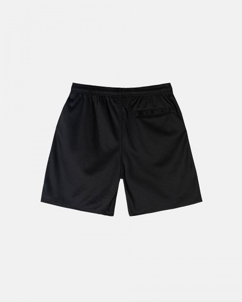 Black Stussy Mesh Big Basic Shorts | 4216VMBZE