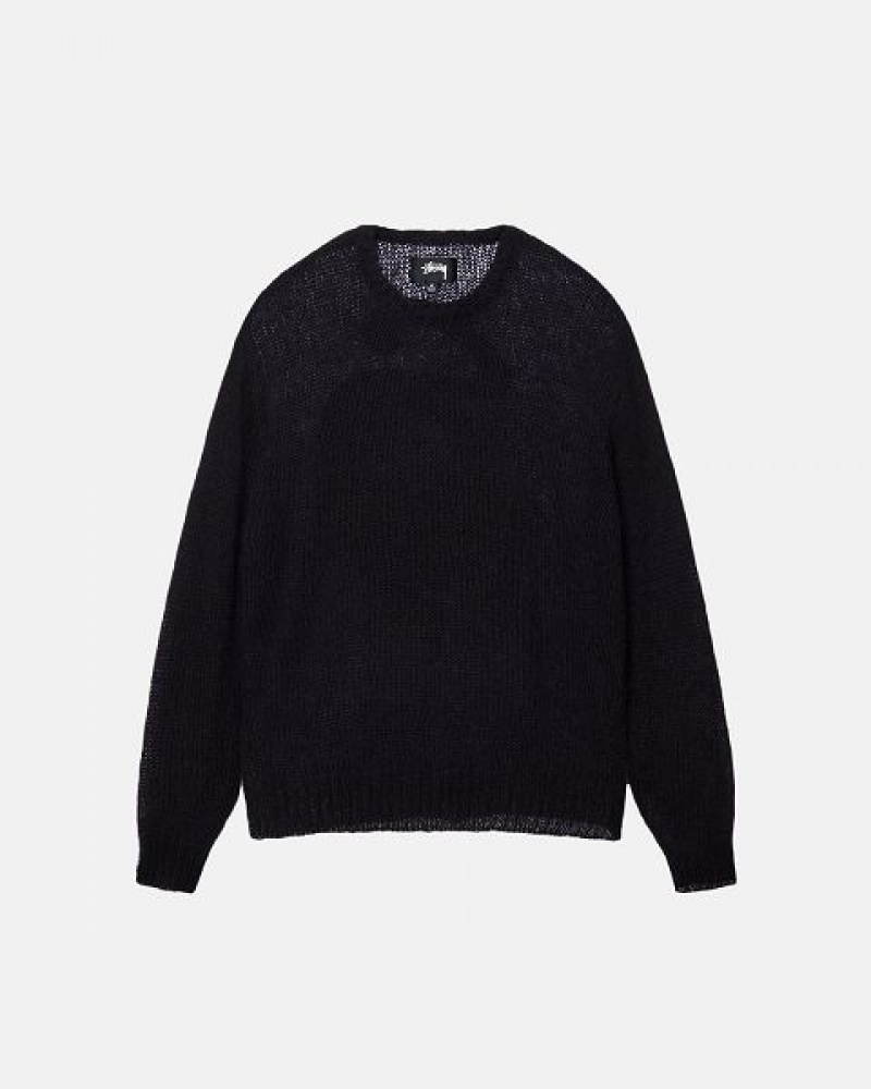 Black Stussy S Loose Knit Sweaters | 5471TPBJO