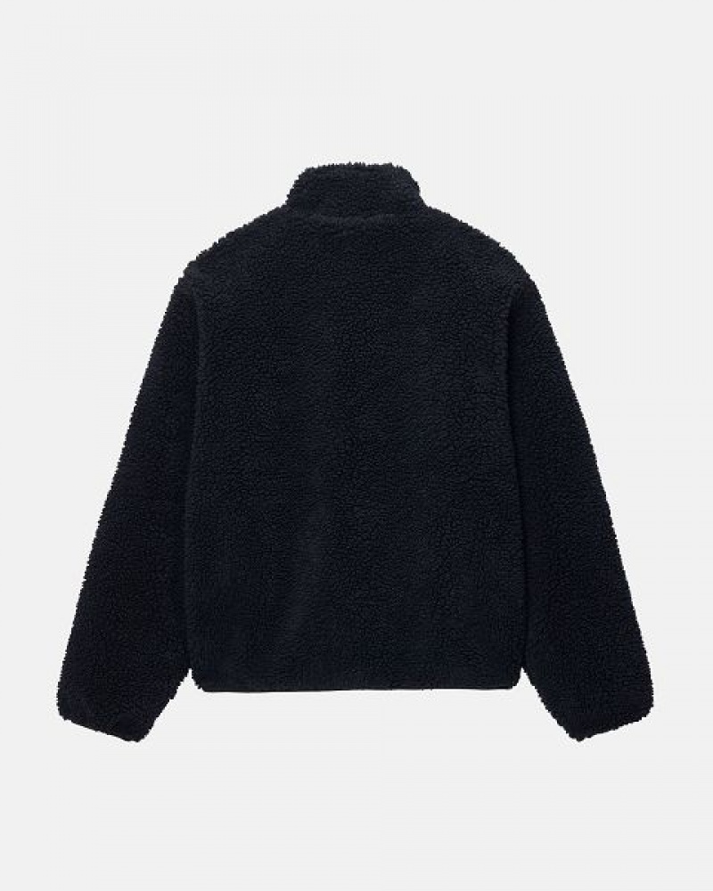 Black Stussy Sherpa Reversible Jackets | 1395PCKMJ