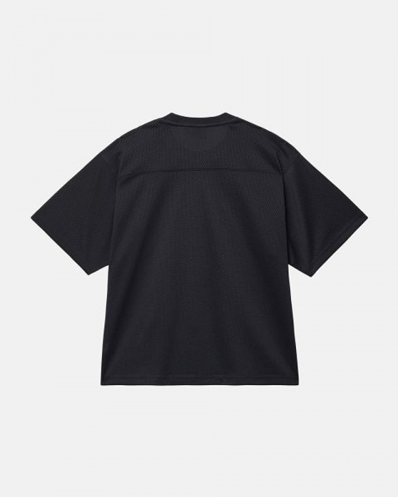 Black Stussy Sport Mesh Football Jersey | 7269VEXHT