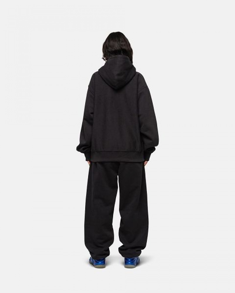 Black Stussy Stock Logo Sweatpants | 5049ZCDGY