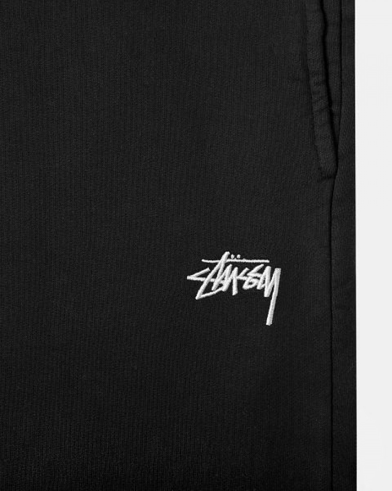 Black Stussy Stock Logo Sweatpants | 5049ZCDGY