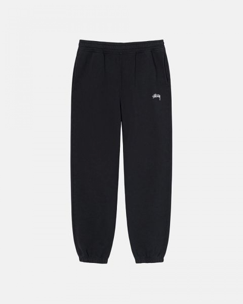 Black Stussy Stock Logo Sweatpants | 5049ZCDGY