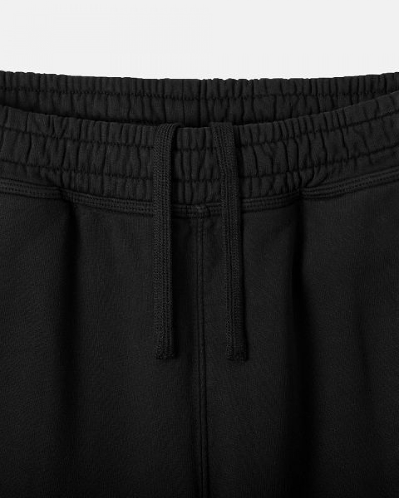 Black Stussy Stock Logo Sweats Shorts | 3794DITPB