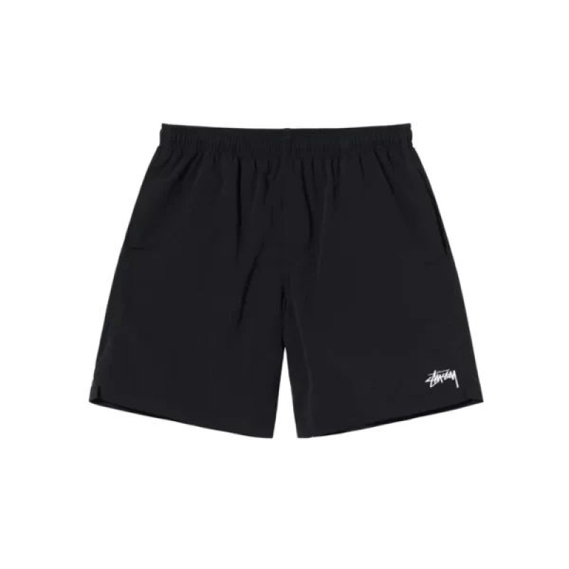 Black Stussy Stock Water Shorts | 9104XCUFA