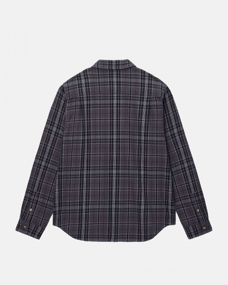 Black Stussy Stones Plaid Shirts | 2607GHSUN