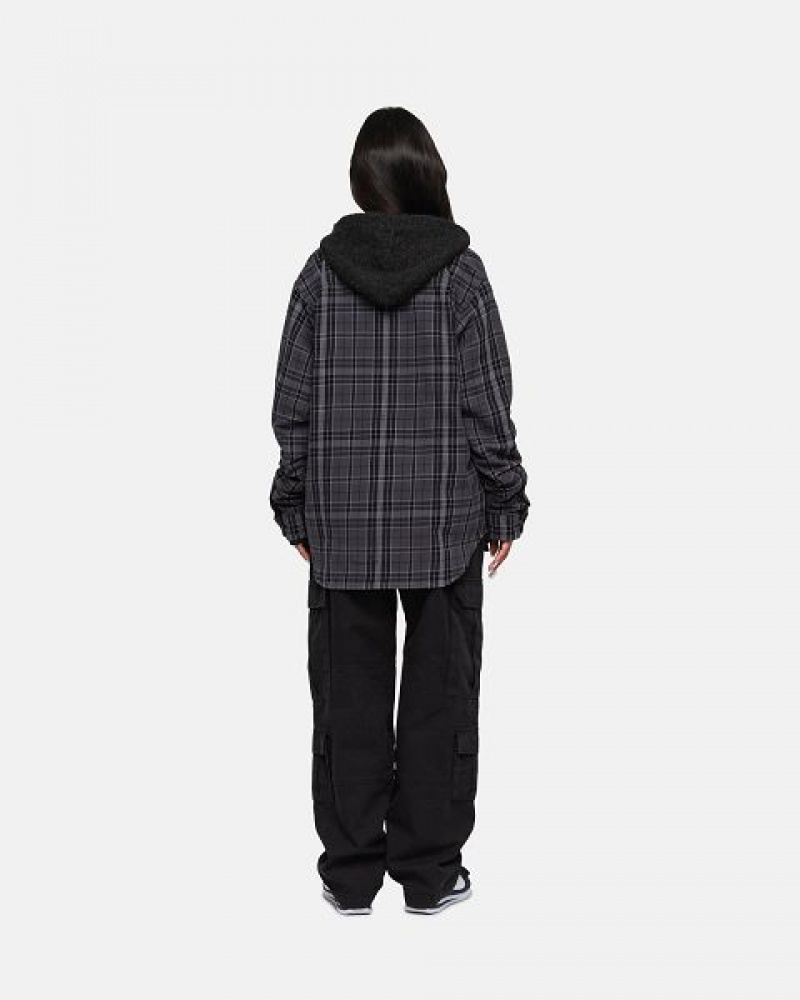 Black Stussy Stones Plaid Shirts | 2607GHSUN