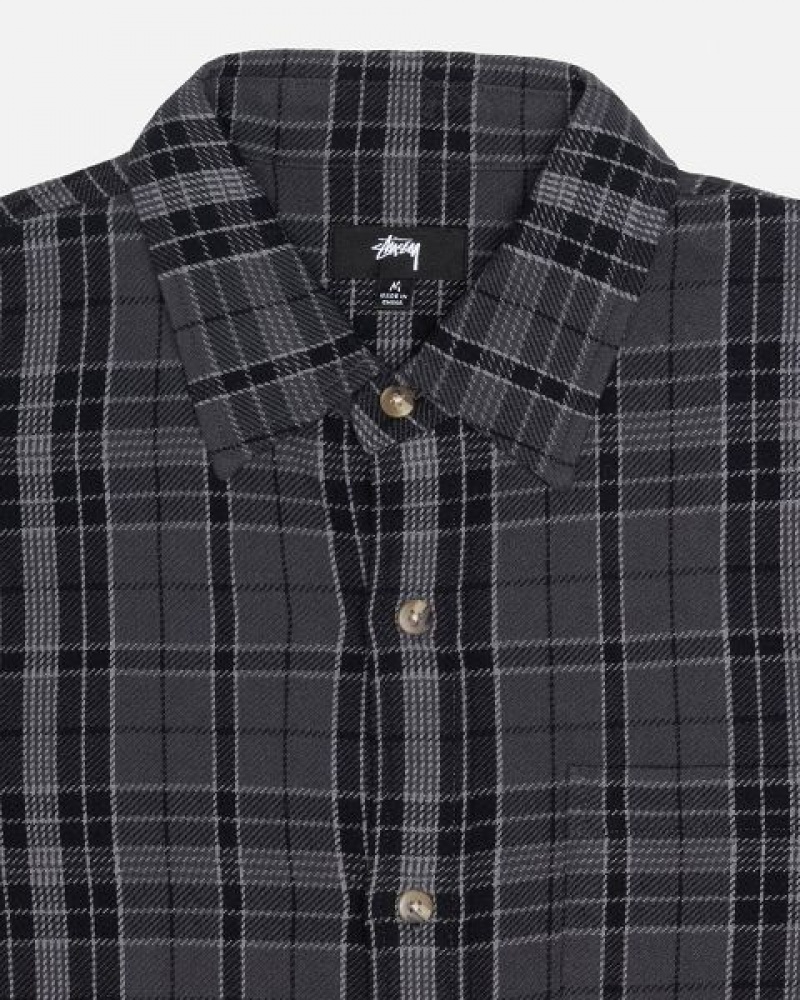 Black Stussy Stones Plaid Shirts | 2607GHSUN