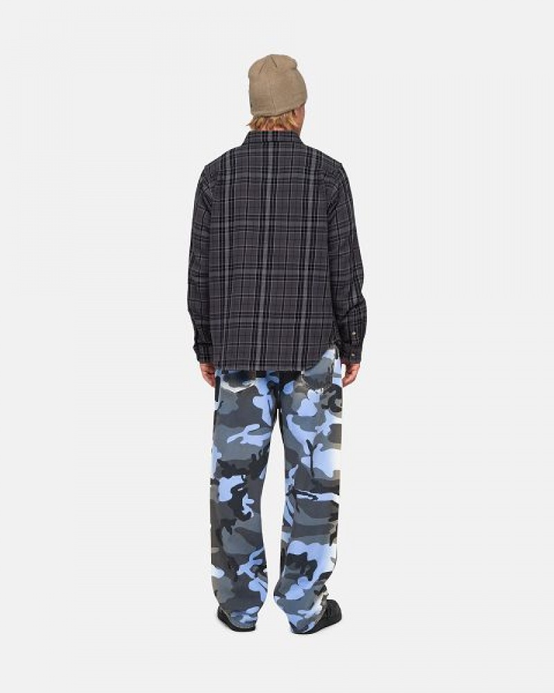 Black Stussy Stones Plaid Shirts | 2607GHSUN