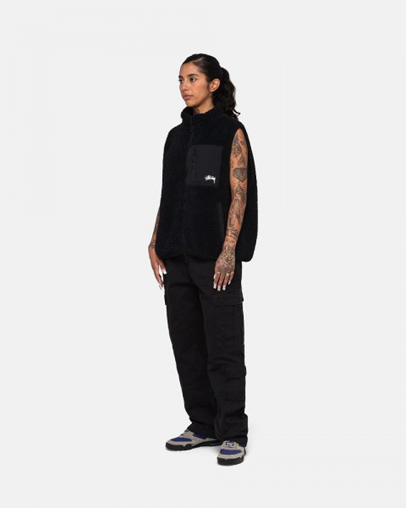 Black Stussy Surplus Cargo Ripstop Pants | 2596PTIRO