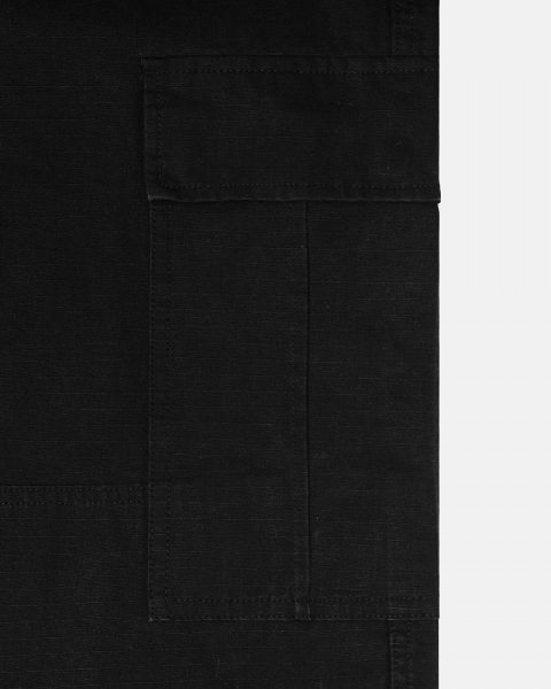 Black Stussy Surplus Cargo Ripstop Pants | 2596PTIRO