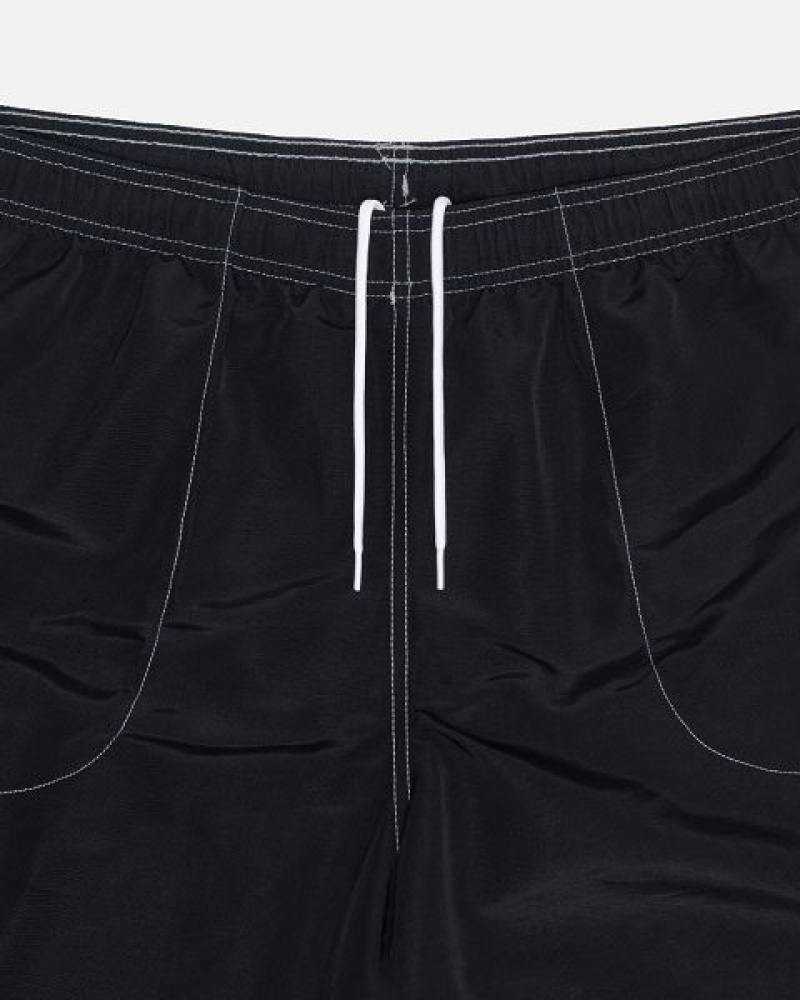 Black Stussy Water Surfman Patch Shorts | 1365LFUSD