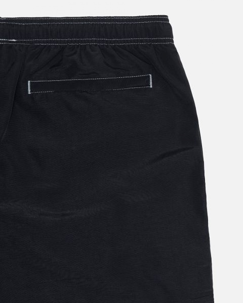 Black Stussy Water Surfman Patch Shorts | 1365LFUSD