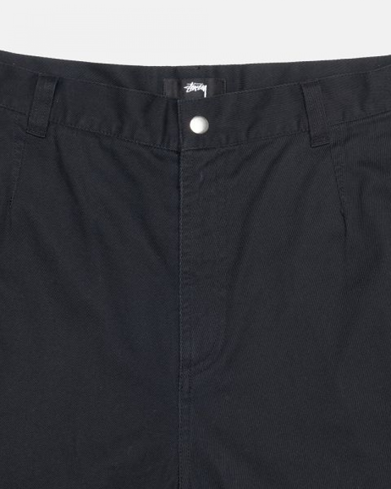 Black Stussy Workgear Twill Pants | 7149NSFBO