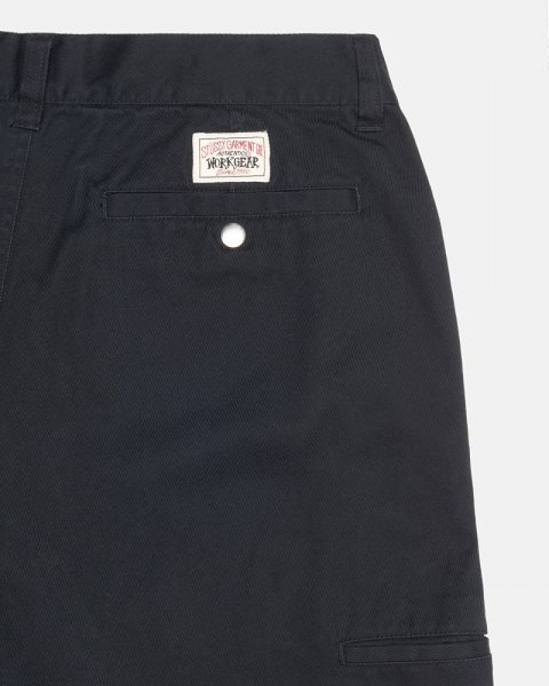 Black Stussy Workgear Twill Pants | 7149NSFBO