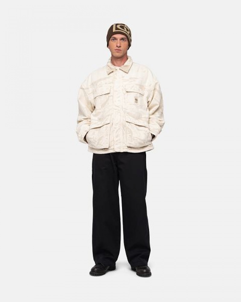 Black Stussy Workgear Twill Pants | 7149NSFBO