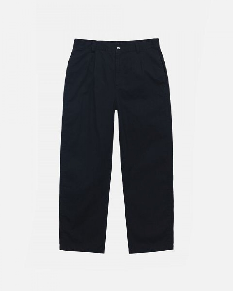 Black Stussy Workgear Twill Pants | 7149NSFBO