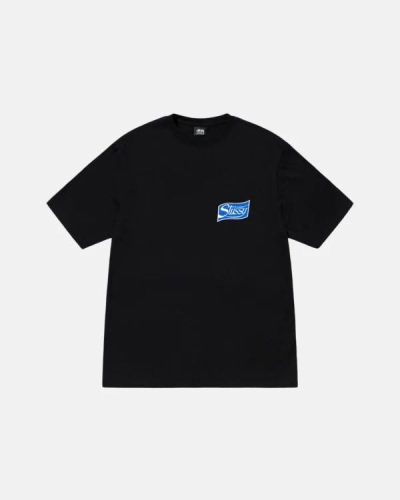 Black / Blue Stussy Soda Can T Shirts | 7062UTBXY