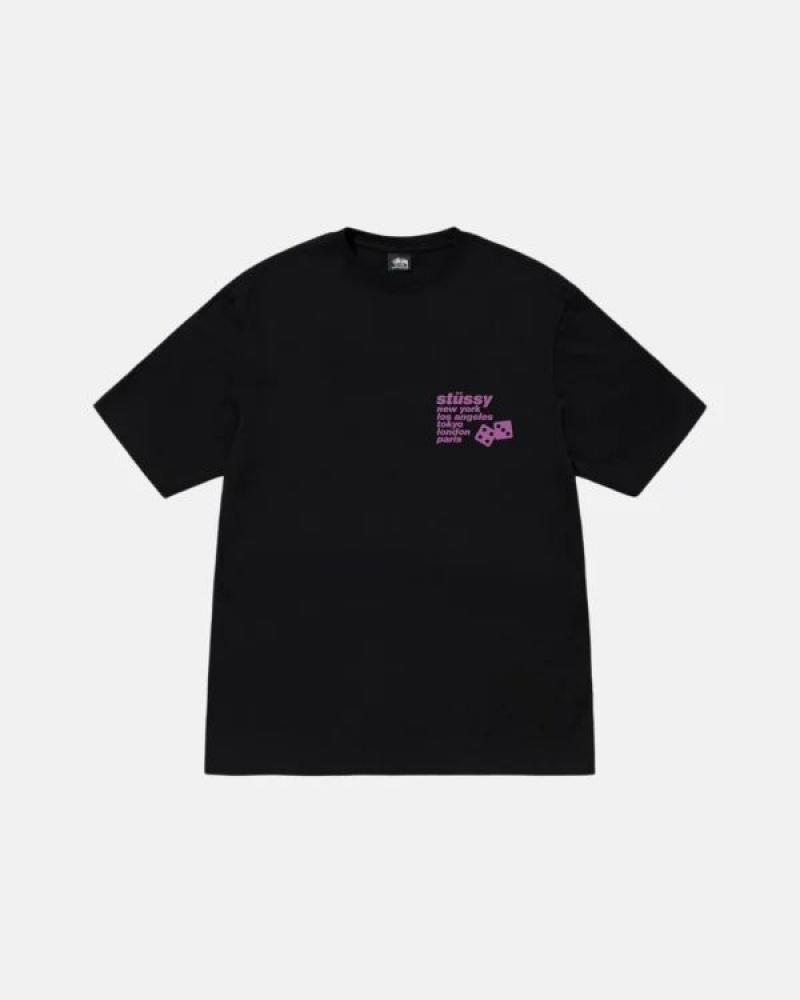 Black / Blue / Purple Stussy Silhouette T Shirts | 7098JPTLH