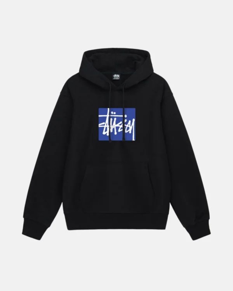 Black / Blue / White Stussy Stock Box Hoodie | 5701GXOZP