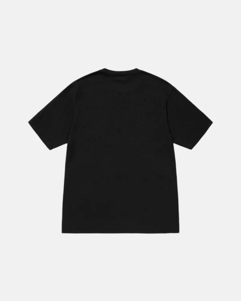 Black / White Stussy Block Sport Pigment Dyed T Shirts | 9173FPXIN