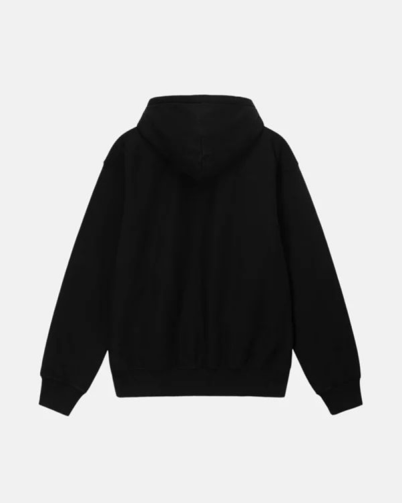 Black / White Stussy Block Sport Pigment Dyed Hoodie | 4168GXNFT