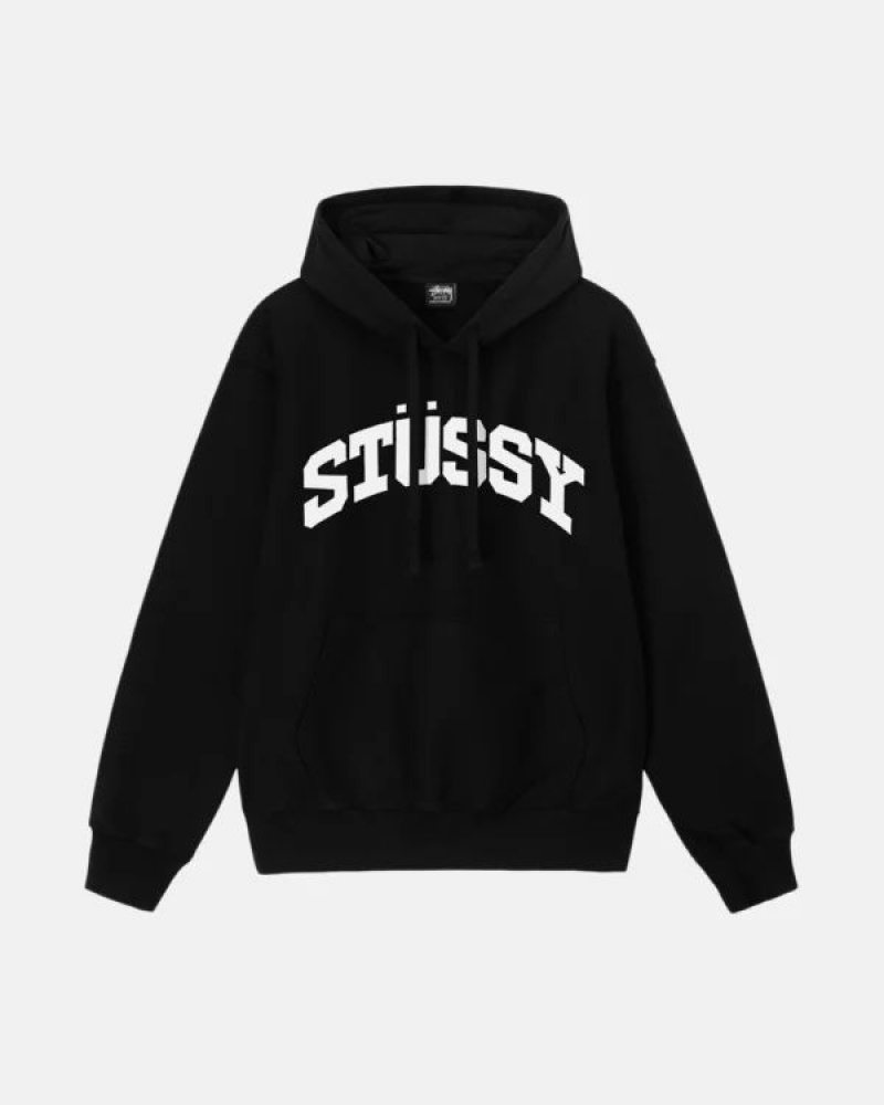 Black / White Stussy Block Sport Pigment Dyed Hoodie | 4168GXNFT