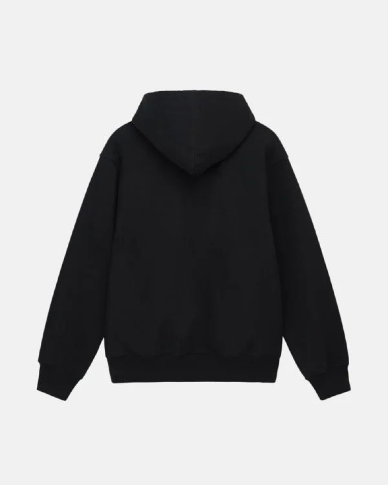 Black / White Stussy No.4 Hoodie | 4783KMPIU