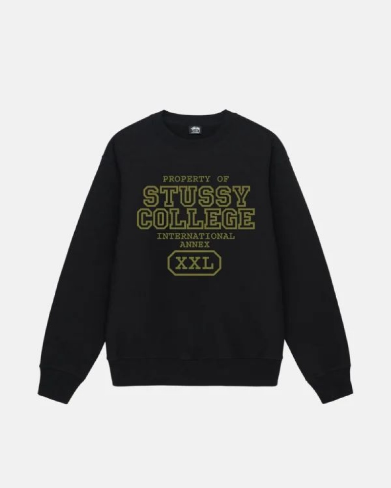 Black / Yellow Stussy Property Of Crew Sweatshirts | 4890PIJNH