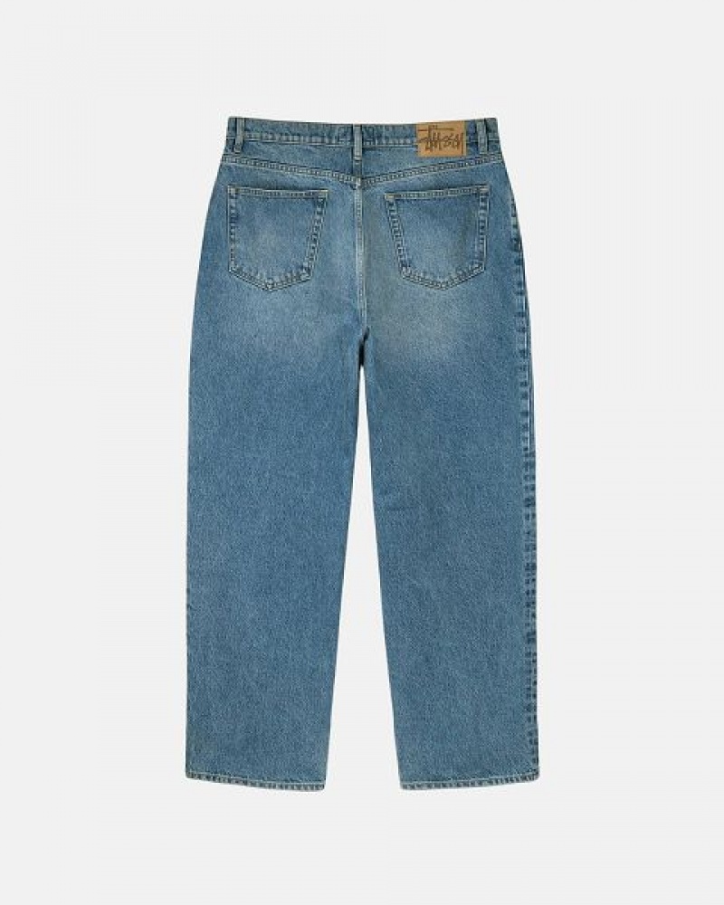 Blue Stussy Big Ol' Denim Jeans | 5210DYNFU