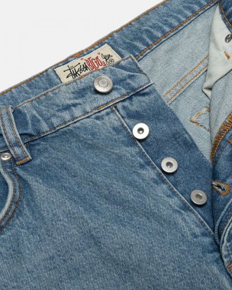 Blue Stussy Big Ol' Denim Jeans | 5210DYNFU