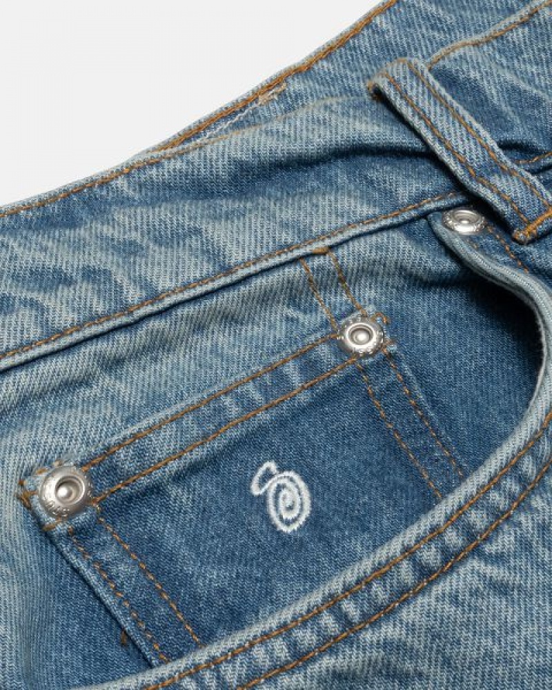 Blue Stussy Big Ol' Denim Jeans | 5210DYNFU