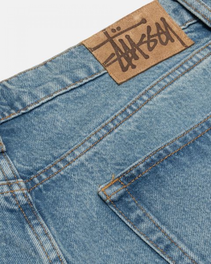 Blue Stussy Big Ol' Denim Jeans | 5210DYNFU