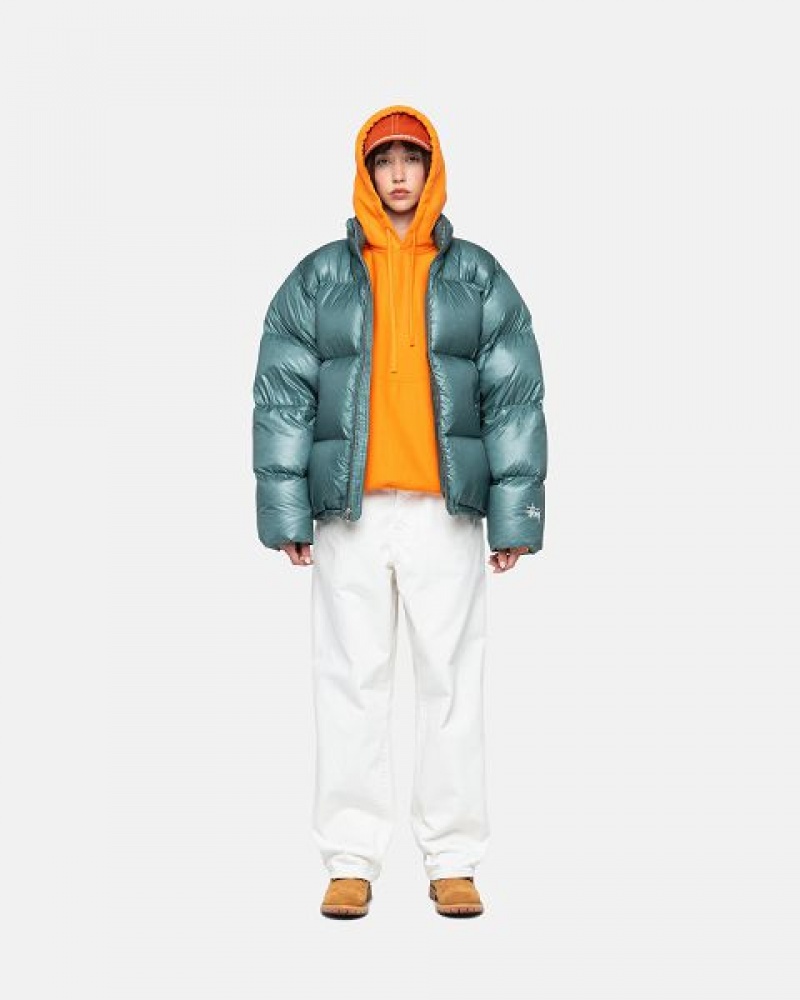 Blue Stussy Parachute Ripstop Down Jackets | 8603MRHUT