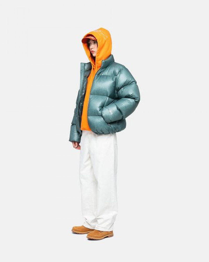 Blue Stussy Parachute Ripstop Down Jackets | 8603MRHUT