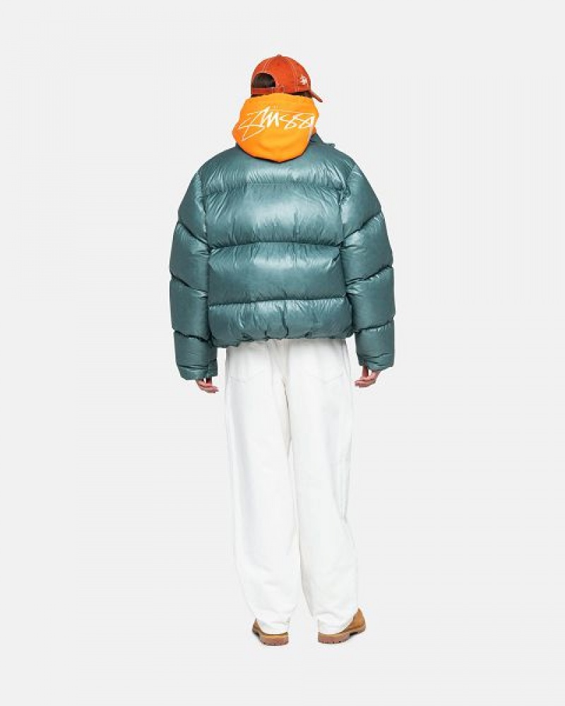 Blue Stussy Parachute Ripstop Down Jackets | 8603MRHUT