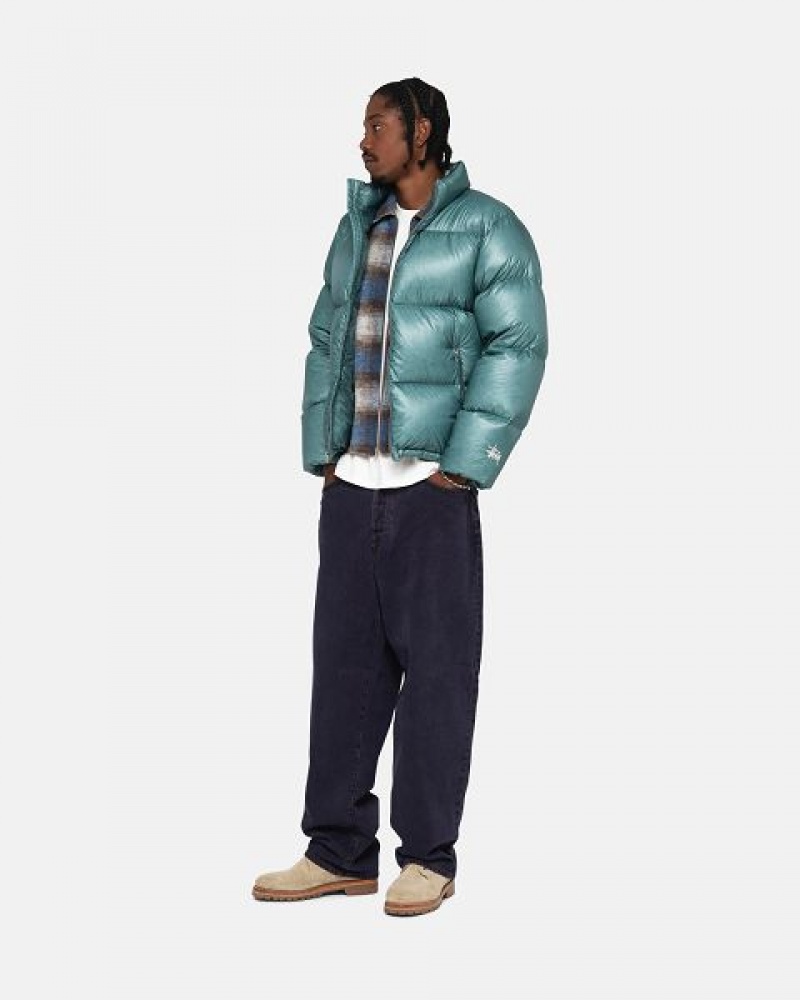 Blue Stussy Parachute Ripstop Down Jackets | 8603MRHUT