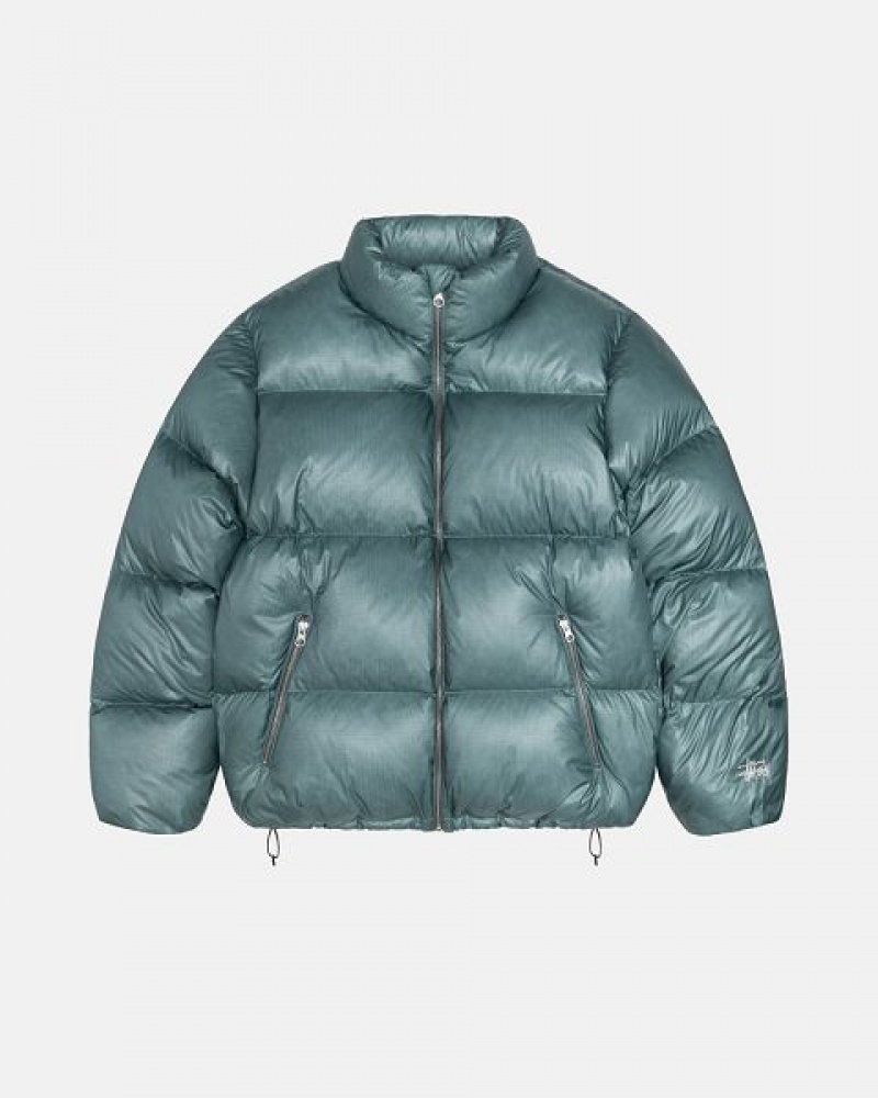 Blue Stussy Parachute Ripstop Down Jackets | 8603MRHUT