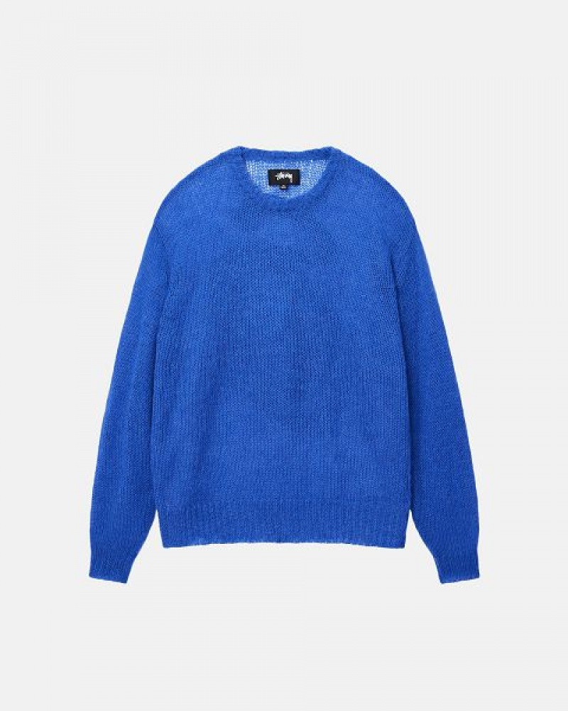 Blue Stussy S Loose Knit Sweaters | 3149HVTWX