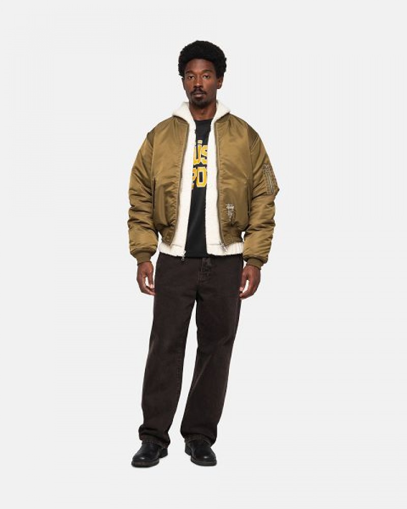 Brown Stussy Built Reversible Bomber Jackets | 0487VCRHK