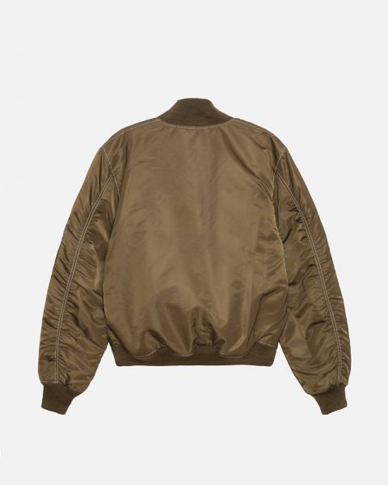 Brown Stussy Built Reversible Bomber Jackets | 0487VCRHK