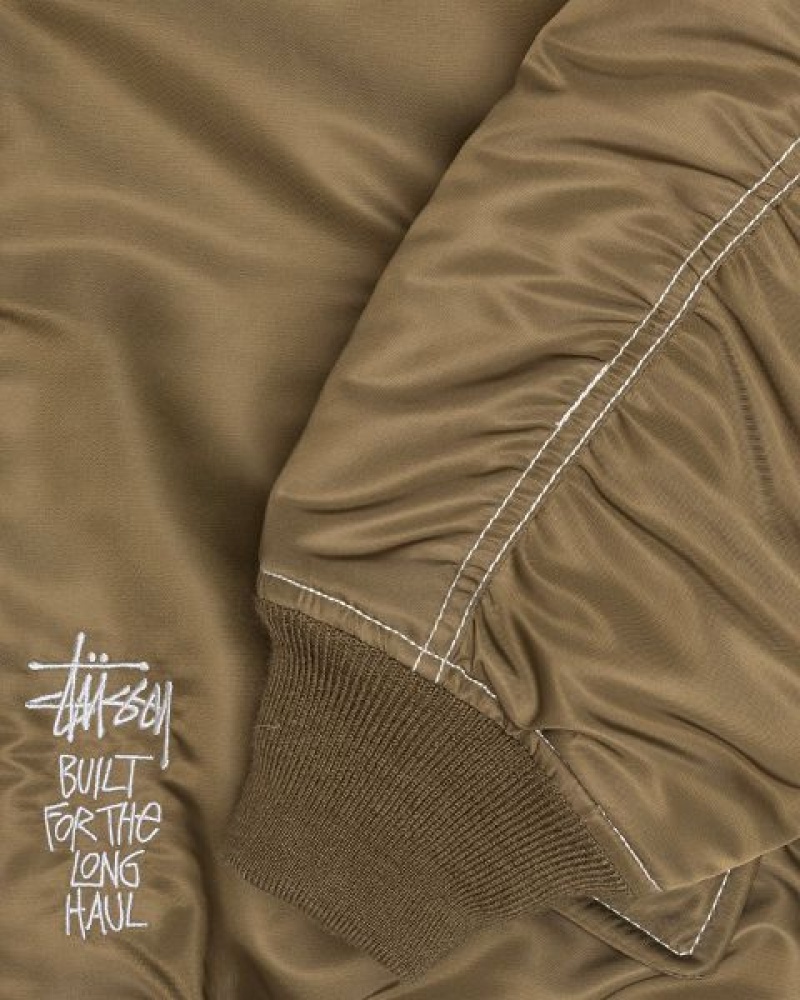 Brown Stussy Built Reversible Bomber Jackets | 0487VCRHK