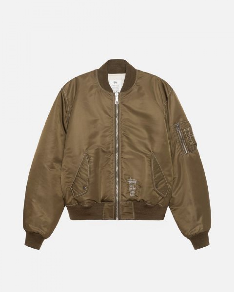 Brown Stussy Built Reversible Bomber Jackets | 0487VCRHK