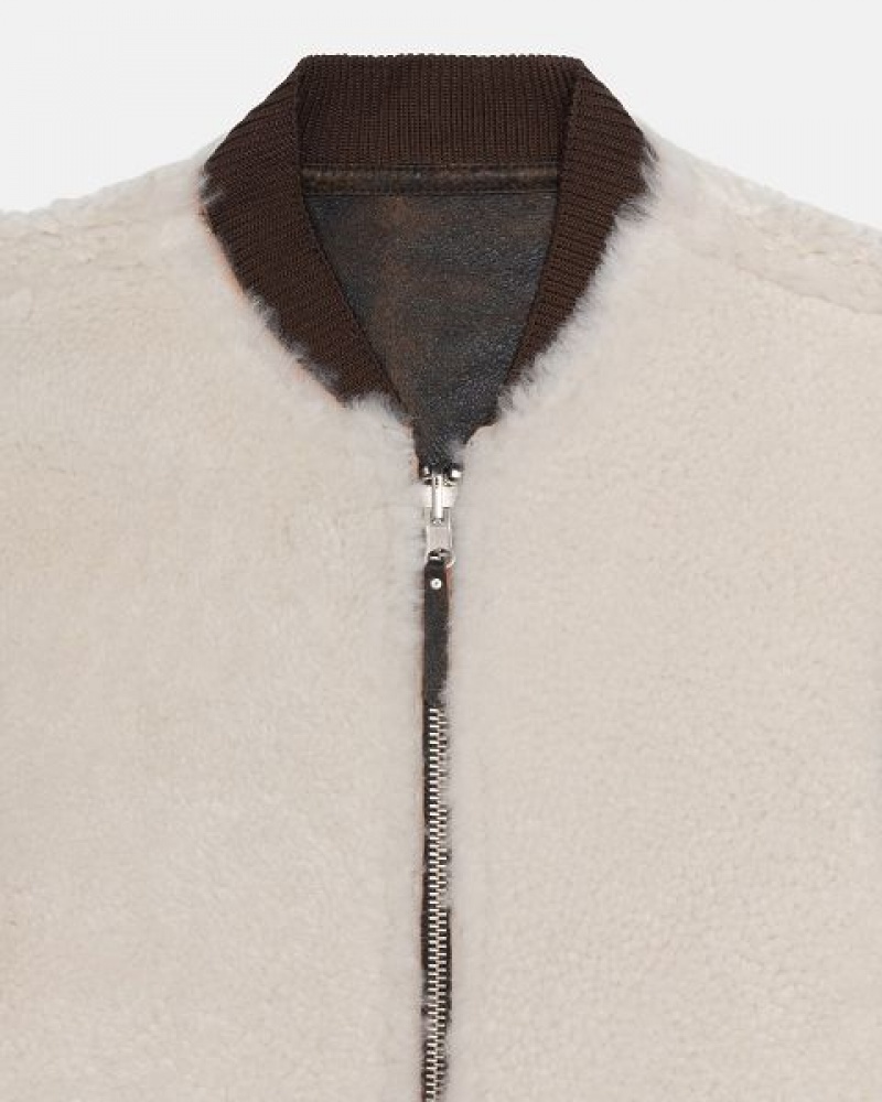 Brown Stussy Reversible Shearling Workgear Vest | 1784CLKWH