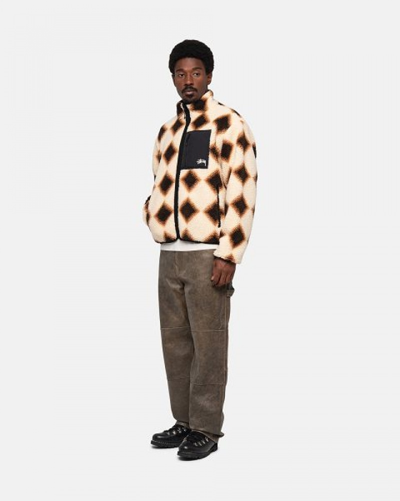 Brown Stussy Sherpa Reversible Jackets | 5073NOBSG