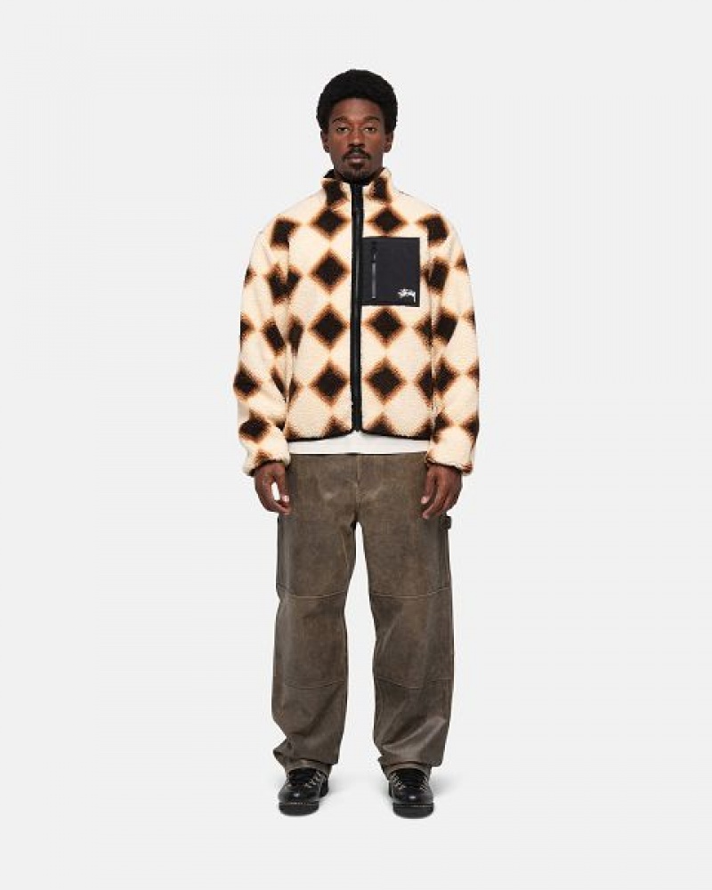 Brown Stussy Sherpa Reversible Jackets | 5073NOBSG