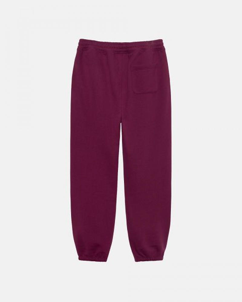 Burgundy Stussy Stock Logo Sweatpants | 7538RYCZS