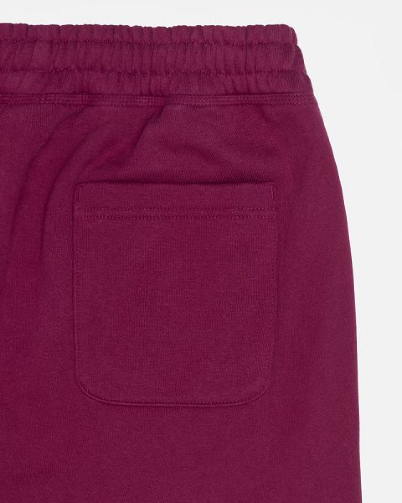 Burgundy Stussy Stock Logo Sweatpants | 7538RYCZS